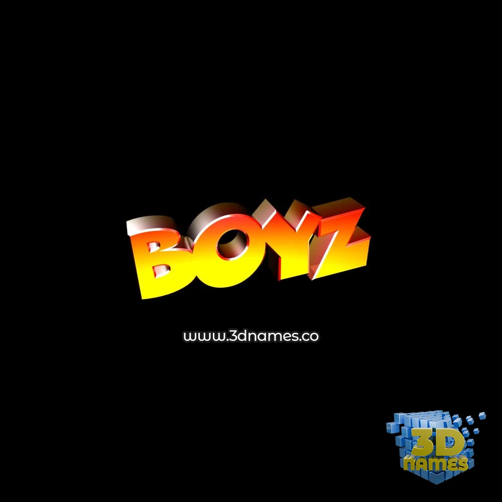 boyz in Black Background style - 3D name wallpaper