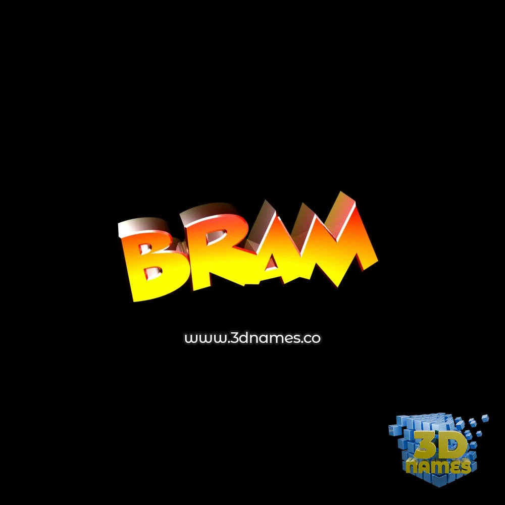bram in Black Background style - 3D name wallpaper