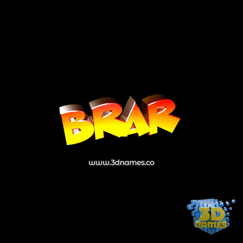 brar in Black Background style - 3D name wallpaper