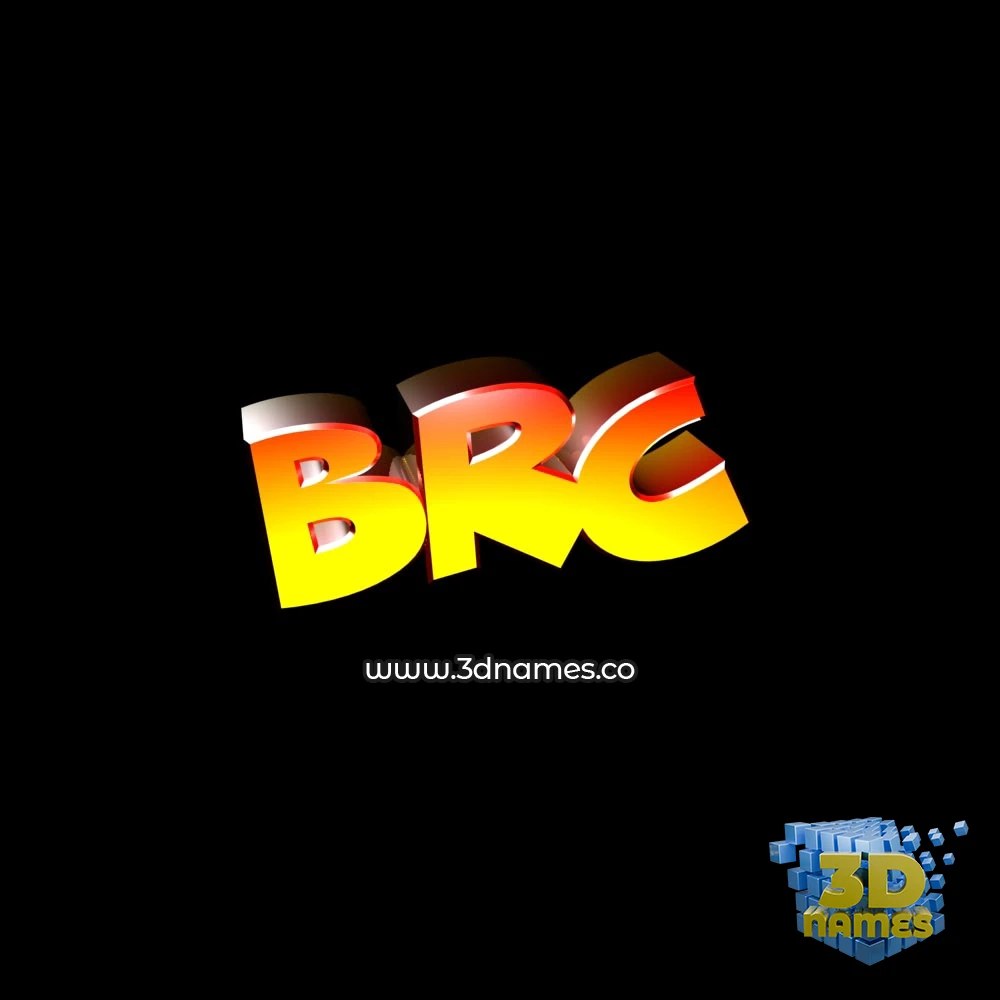 brc in Black Background style - 3D name wallpaper