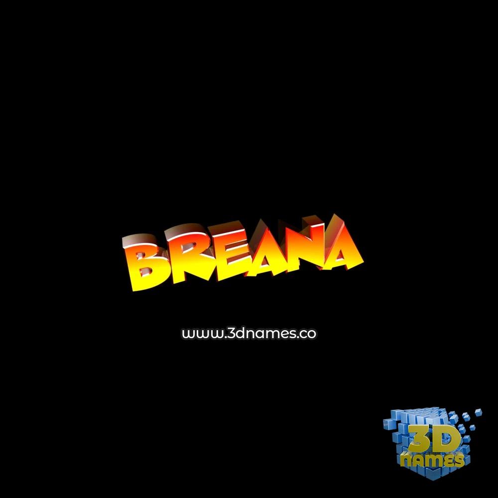 breana in Black Background style - 3D name wallpaper