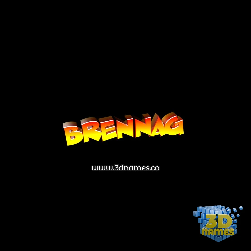 brennag in Black Background style - 3D name wallpaper