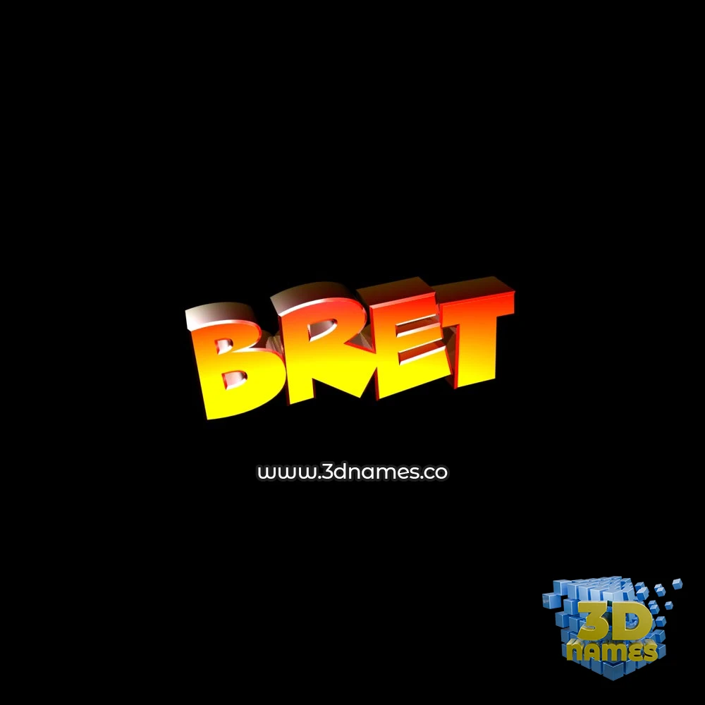 bret in Black Background style - 3D name wallpaper