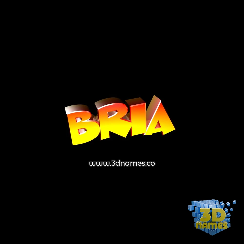 bria in Black Background style - 3D name wallpaper