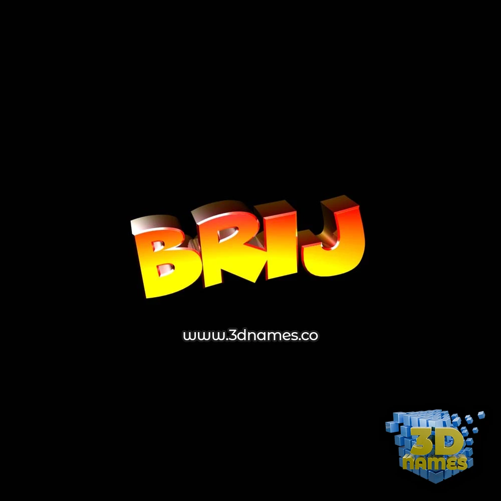 brij in Black Background style - 3D name wallpaper