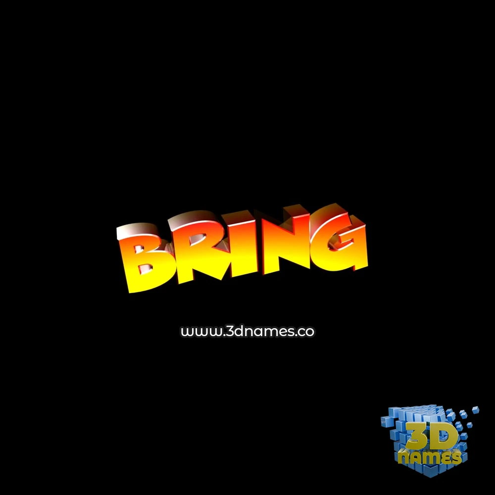 bring in Black Background style - 3D name wallpaper