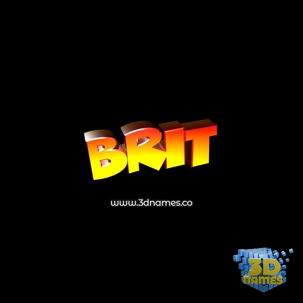 brit in Black Background style - 3D name wallpaper