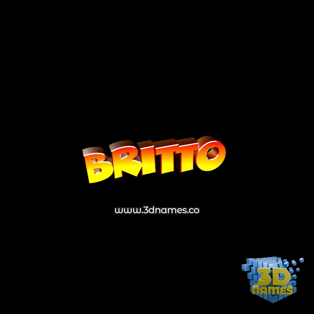 britto in Black Background style - 3D name wallpaper