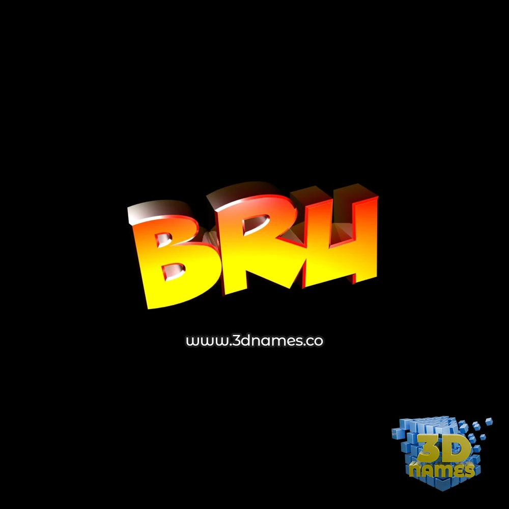 bru in Black Background style - 3D name wallpaper
