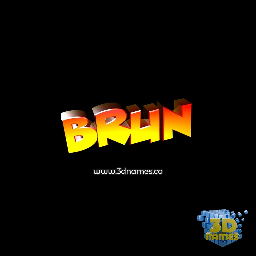 brun in Black Background style - 3D name wallpaper