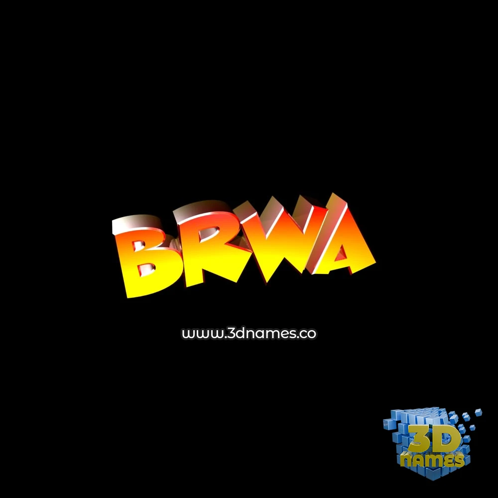 brwa in Black Background style - 3D name wallpaper