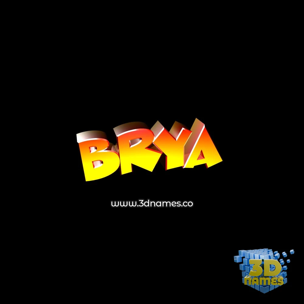 brya in Black Background style - 3D name wallpaper