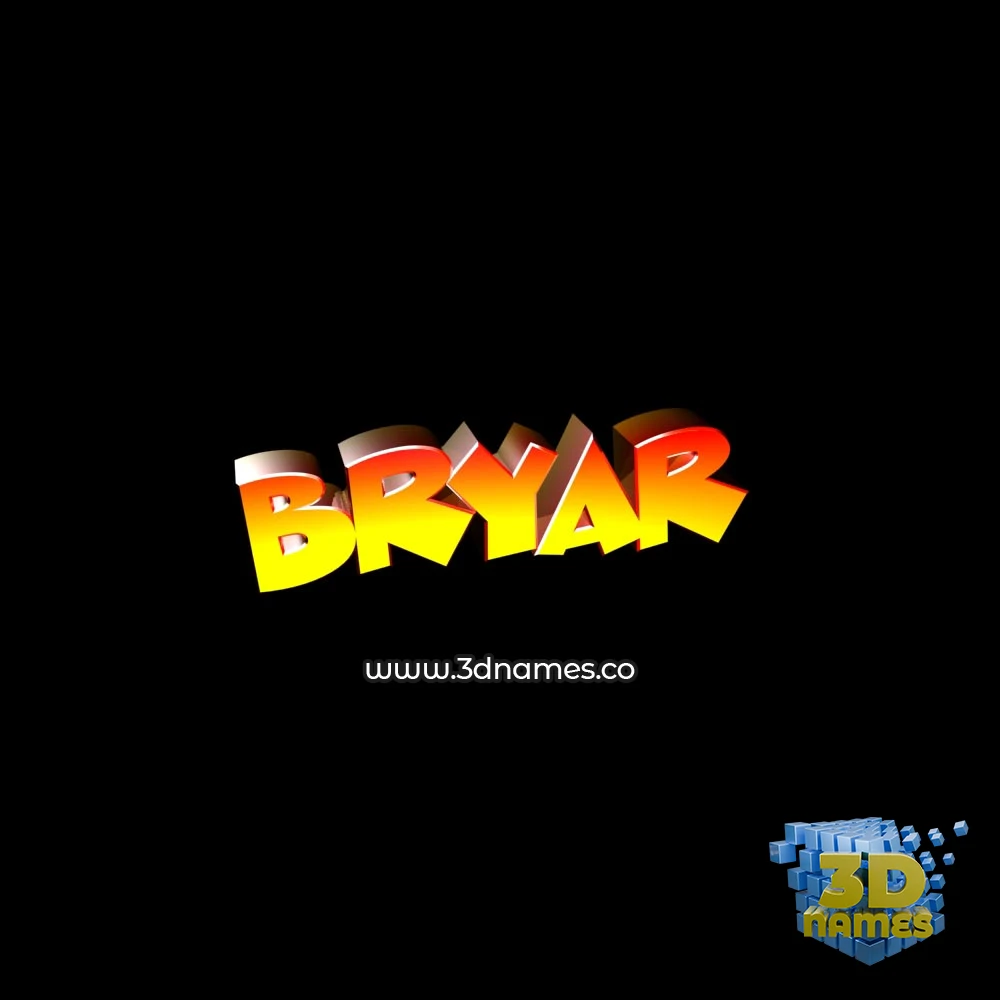 bryar in Black Background style - 3D name wallpaper