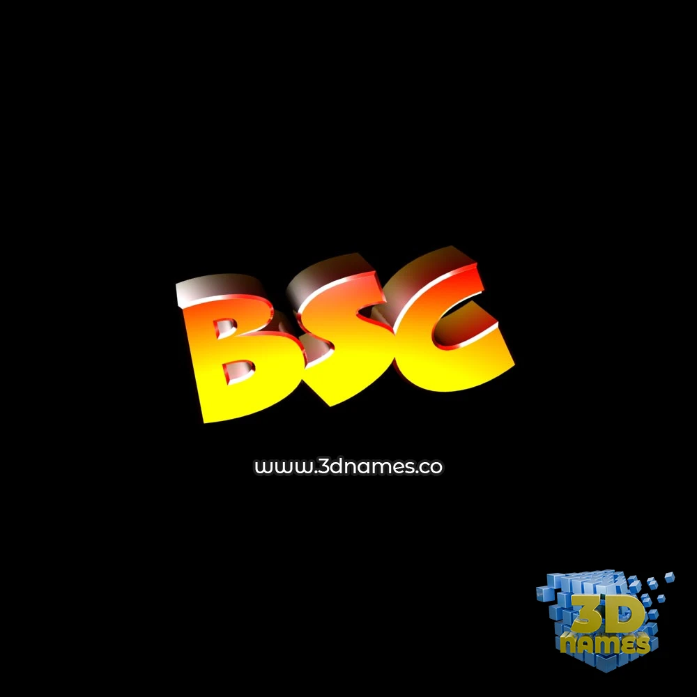 bsc in Black Background style - 3D name wallpaper