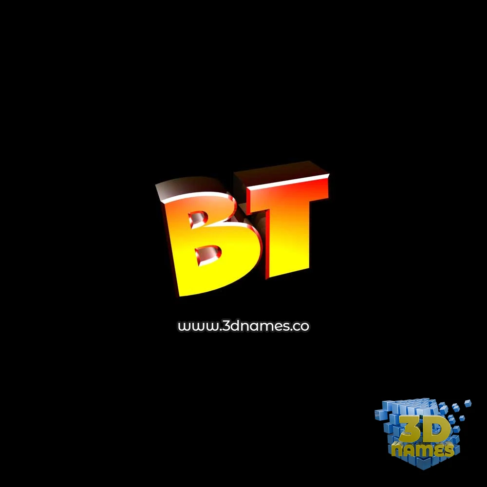 bt in Black Background style - 3D name wallpaper