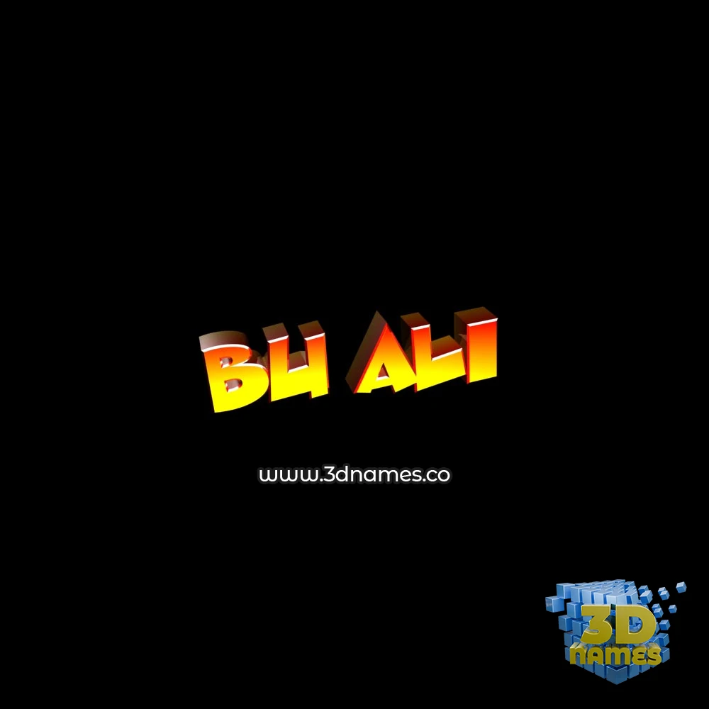 bu ali in Black Background style - 3D name wallpaper