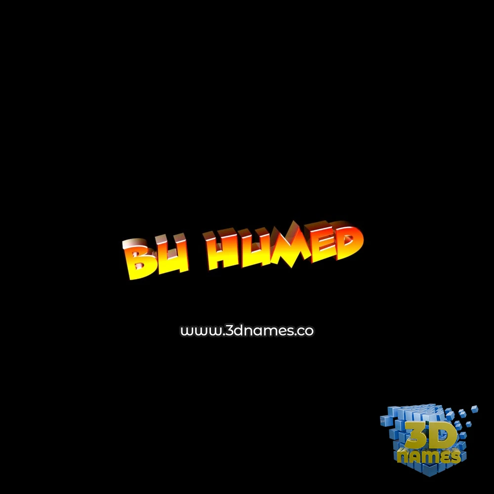 bu humed in Black Background style - 3D name wallpaper