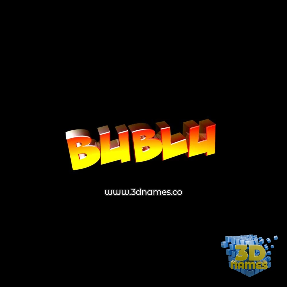 bublu in Black Background style - 3D name wallpaper