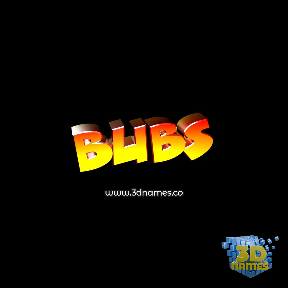 bubs in Black Background style - 3D name wallpaper