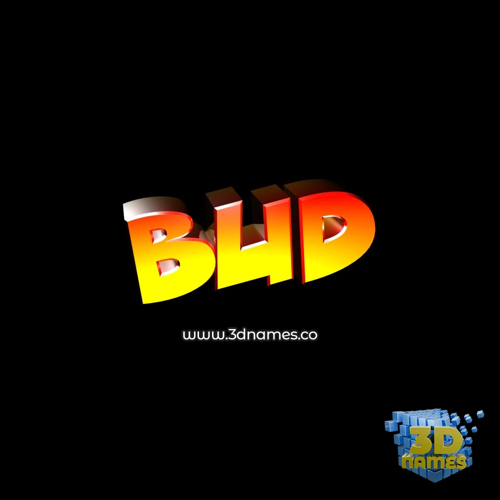 bud in Black Background style - 3D name wallpaper