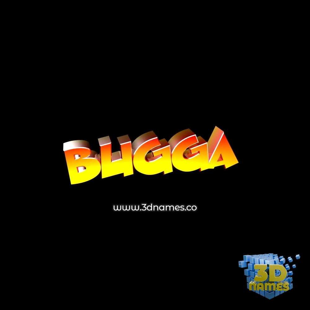 bugga in Black Background style - 3D name wallpaper