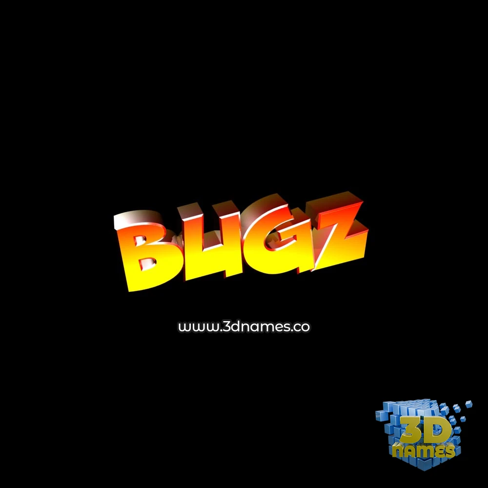bugz in Black Background style - 3D name wallpaper