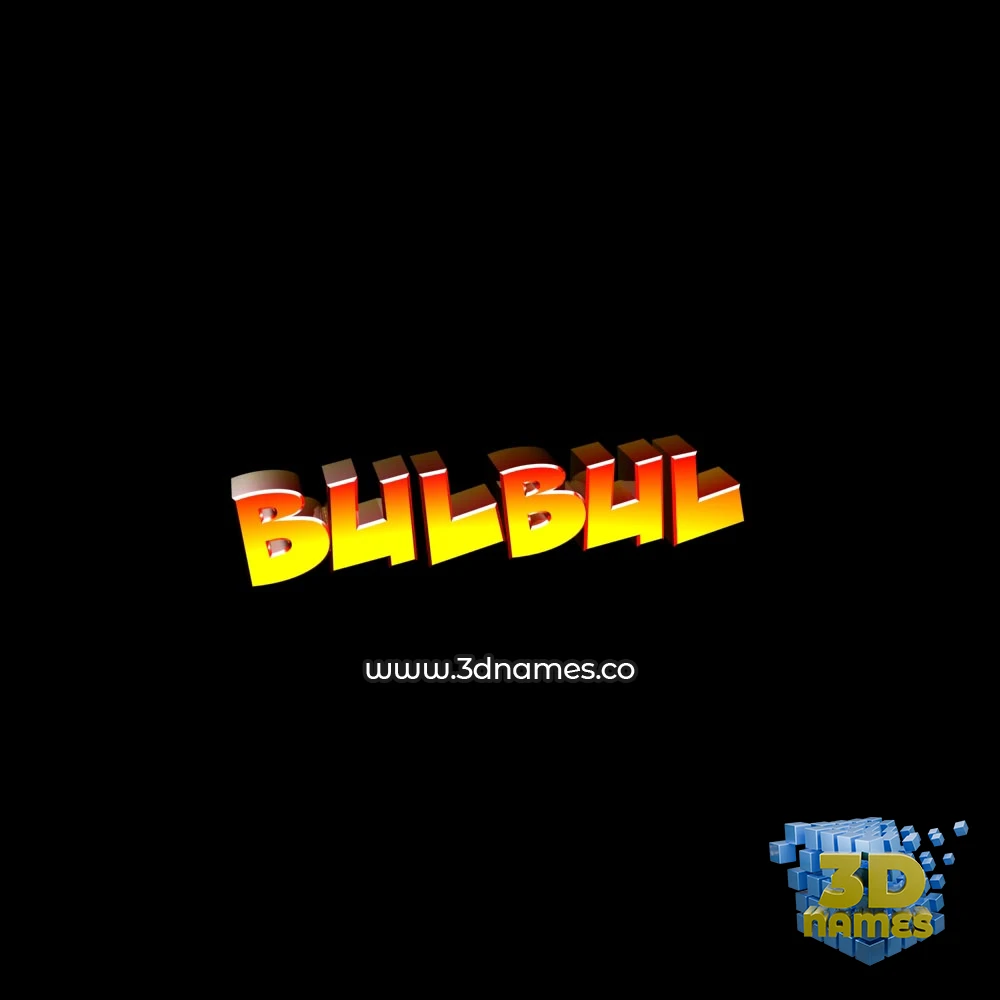 bulbul in Black Background style - 3D name wallpaper