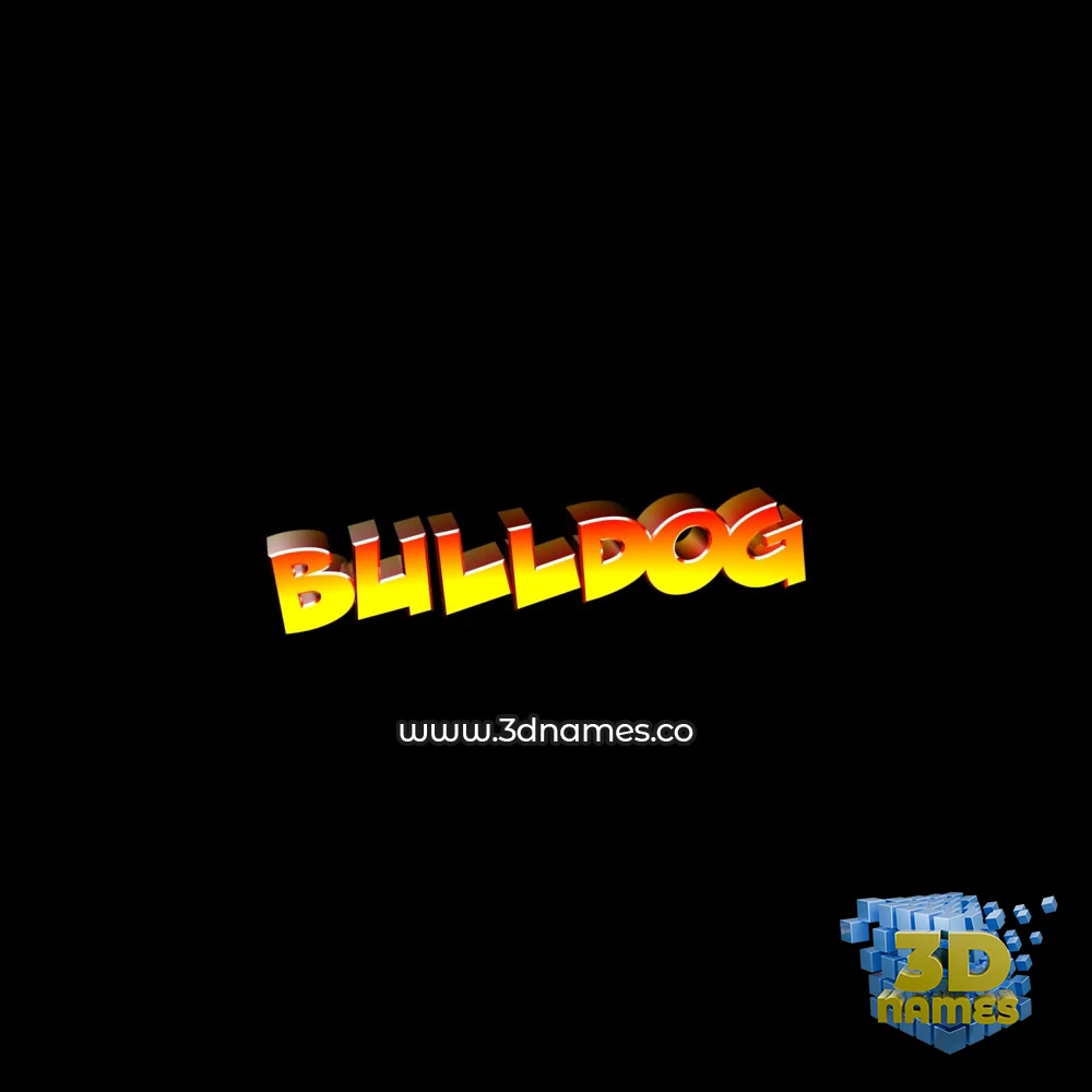 bulldog in Black Background style - 3D name wallpaper
