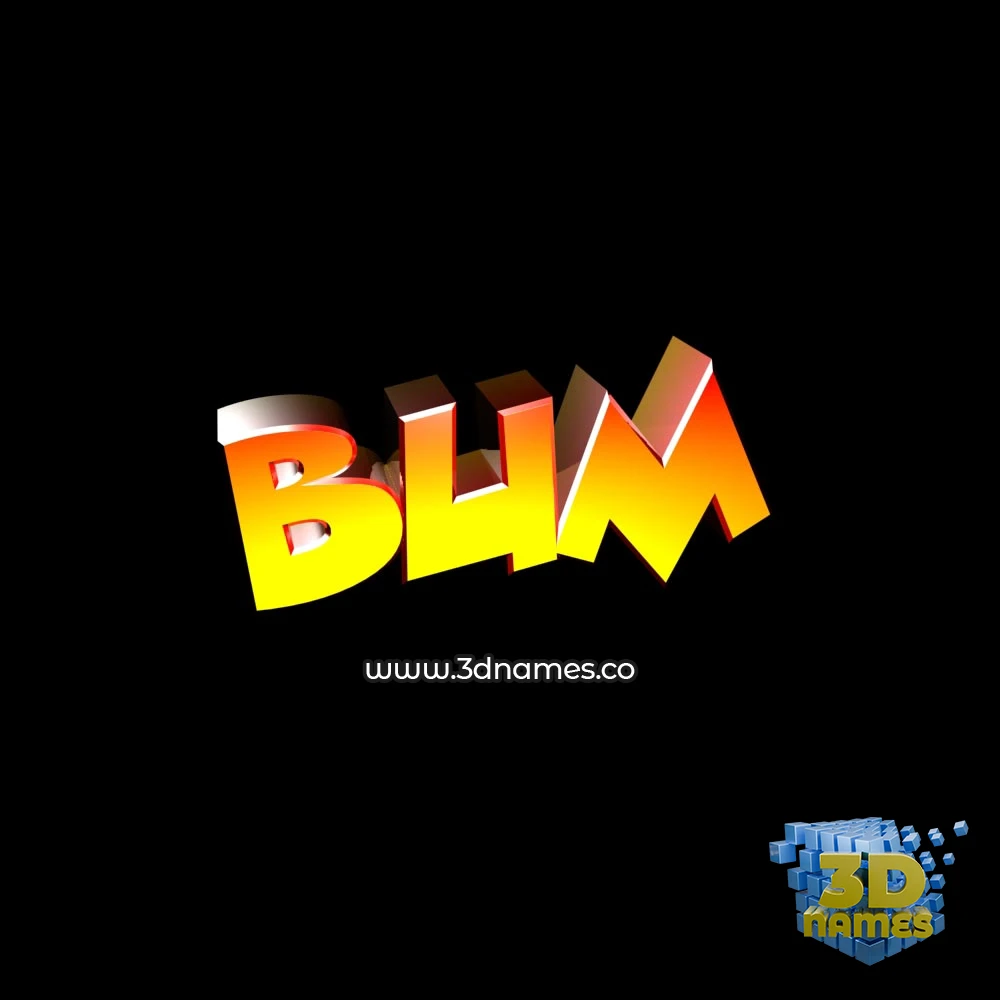 bum in Black Background style - 3D name wallpaper