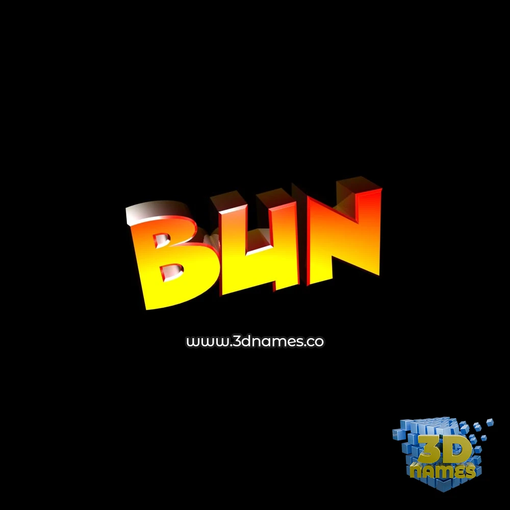 bun in Black Background style - 3D name wallpaper