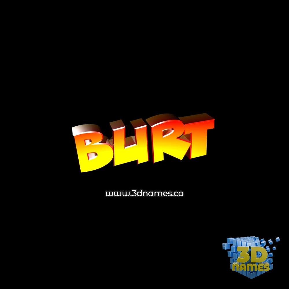 burt in Black Background style - 3D name wallpaper