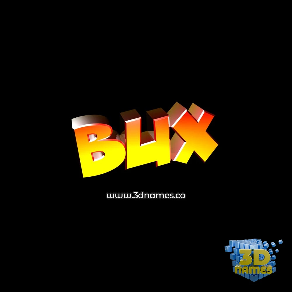 bux in Black Background style - 3D name wallpaper