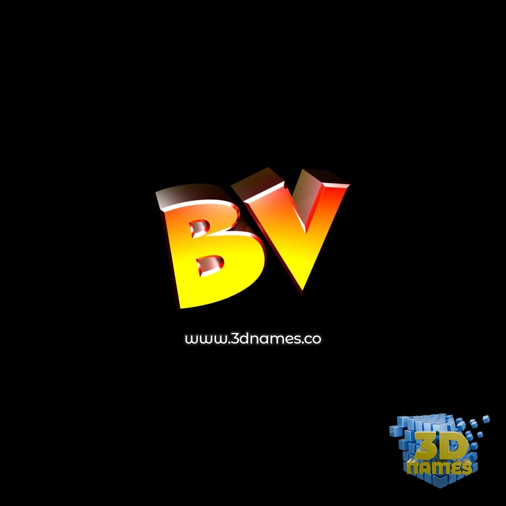 bv in Black Background style - 3D name wallpaper