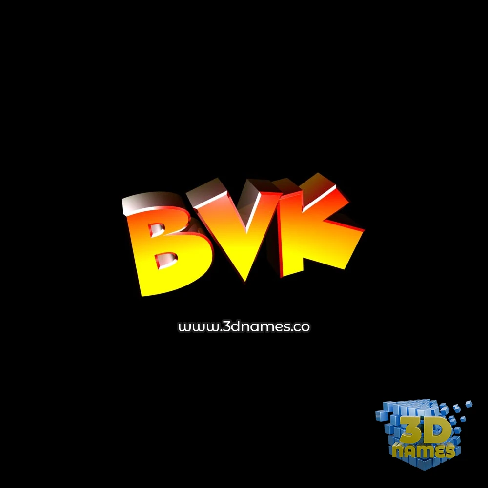 bvk in Black Background style - 3D name wallpaper