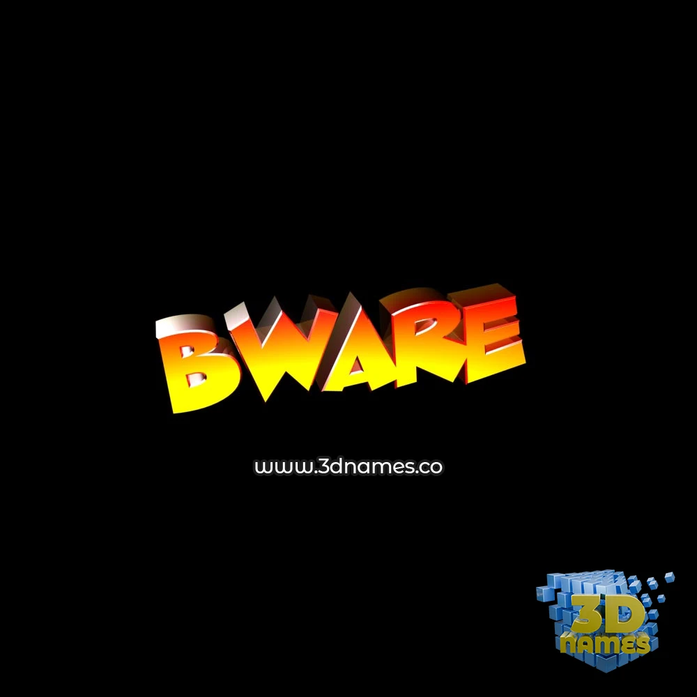 bware in Black Background style - 3D name wallpaper