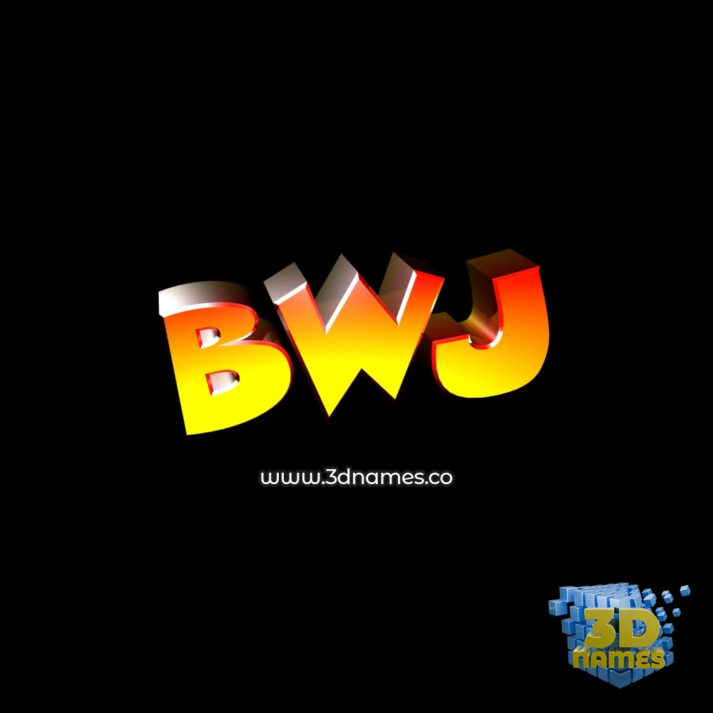 bwj in Black Background style - 3D name wallpaper