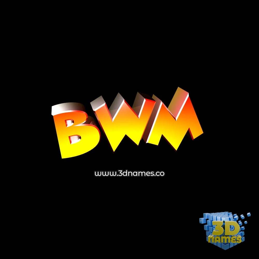 bwm in Black Background style - 3D name wallpaper