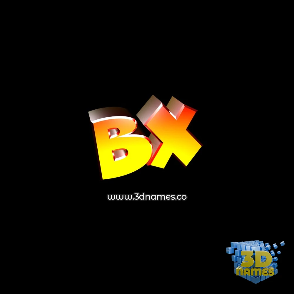 bx in Black Background style - 3D name wallpaper