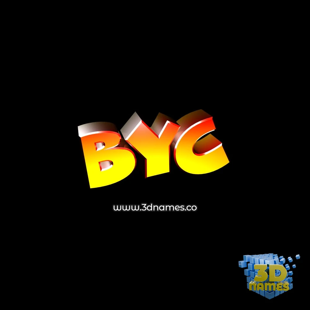 byc in Black Background style - 3D name wallpaper
