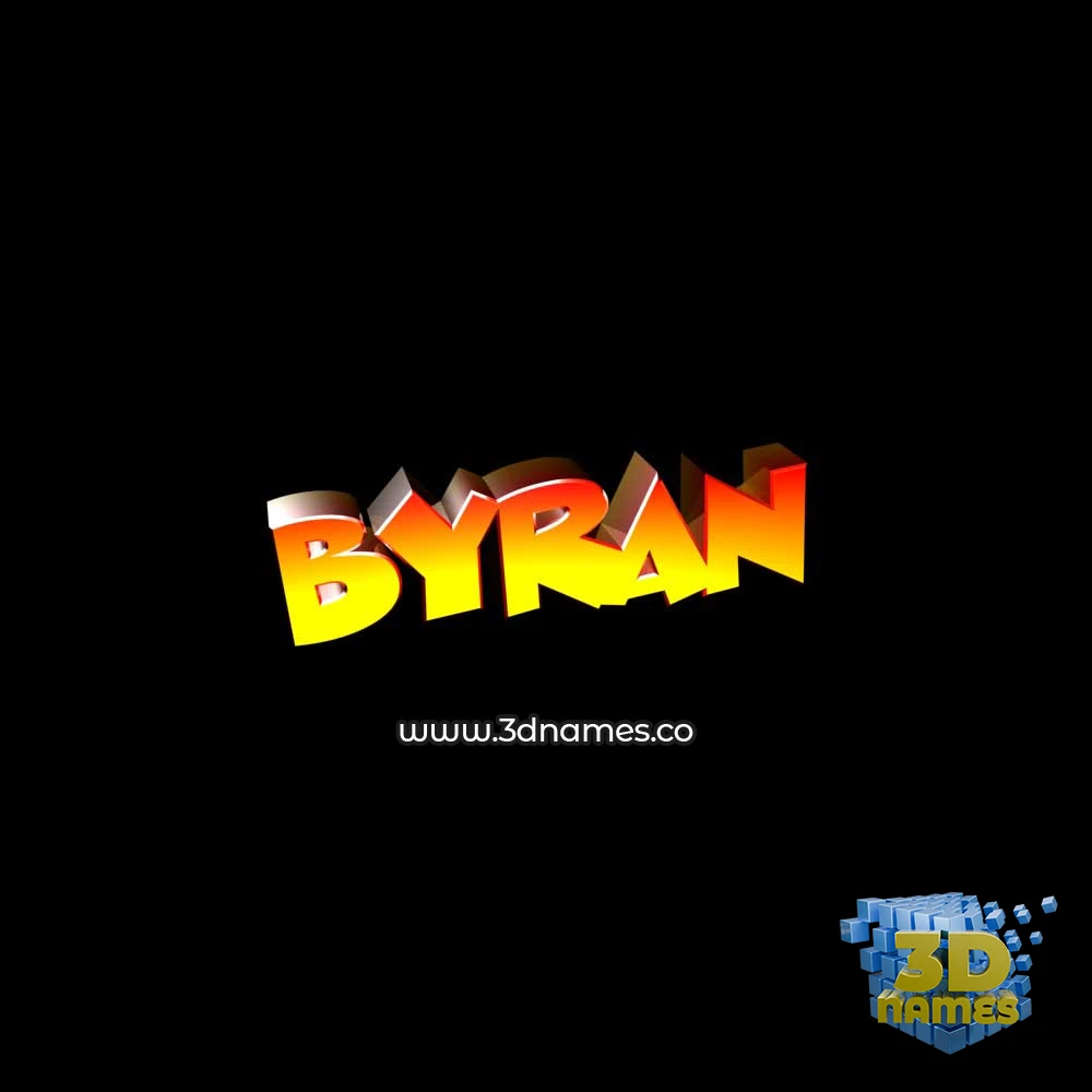 byran in Black Background style - 3D name wallpaper