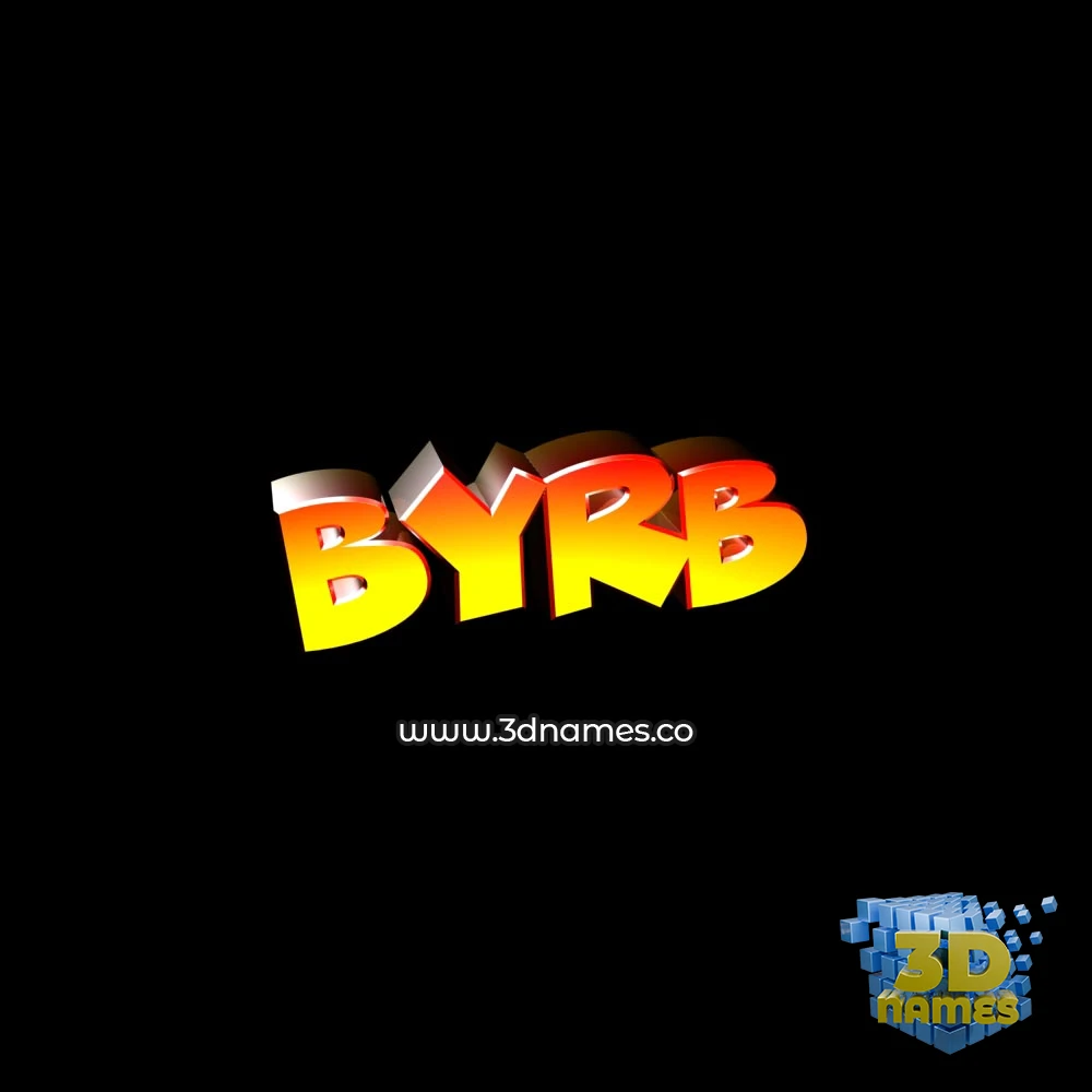 byrb in Black Background style - 3D name wallpaper
