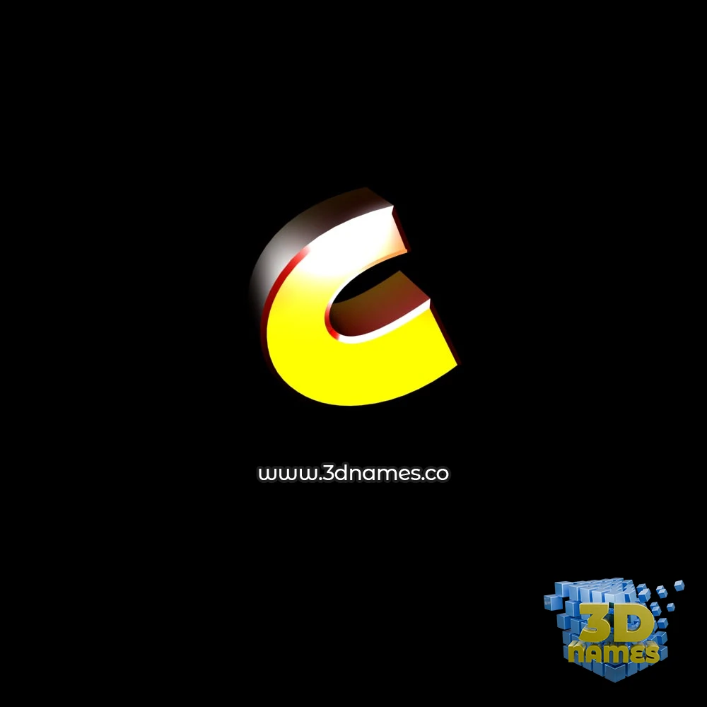 c in Black Background style - 3D name wallpaper