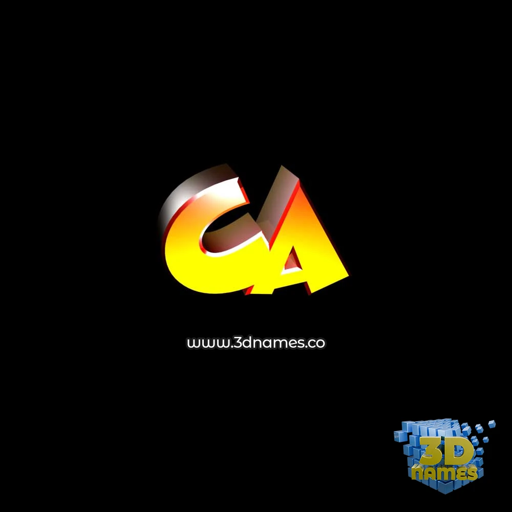 ca in Black Background style - 3D name wallpaper