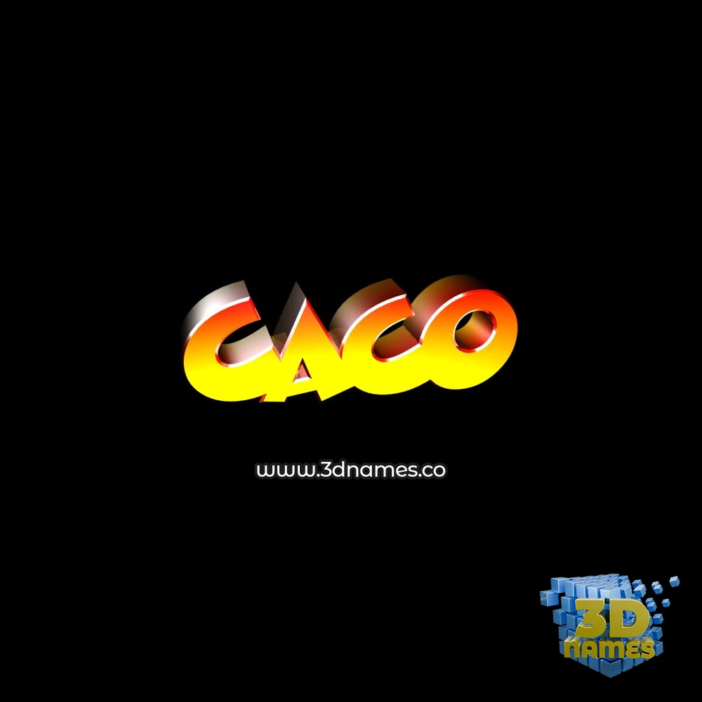 caco in Black Background style - 3D name wallpaper