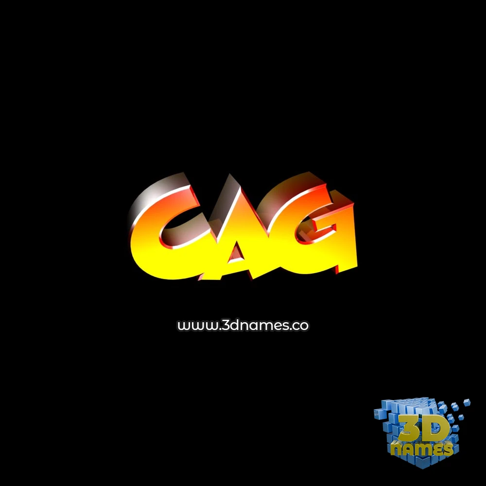 cag in Black Background style - 3D name wallpaper