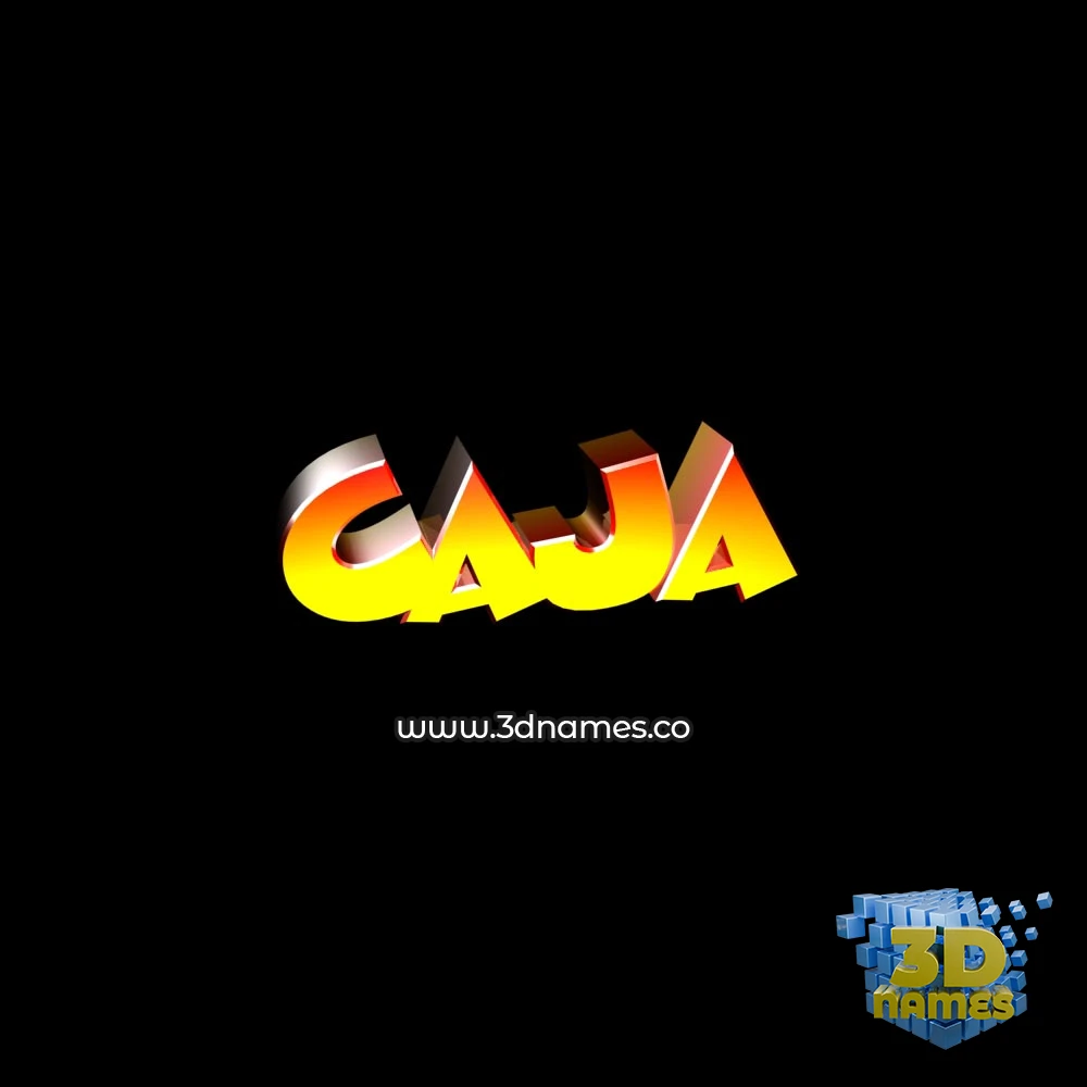 caja in Black Background style - 3D name wallpaper
