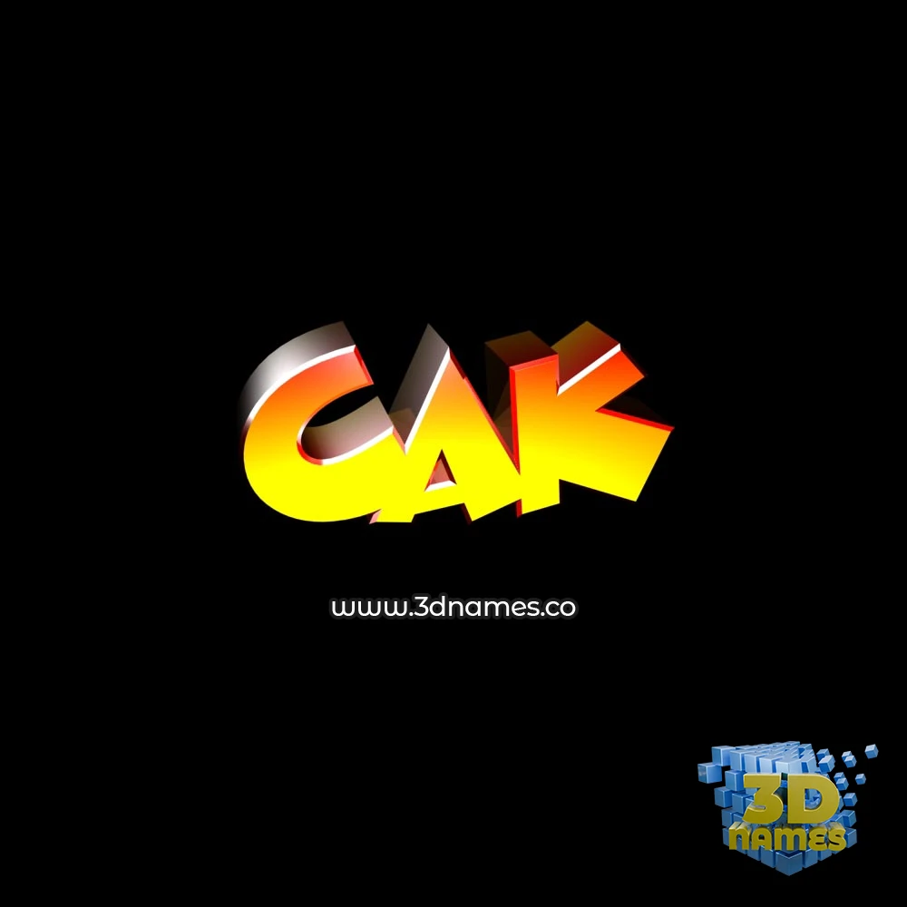 cak in Black Background style - 3D name wallpaper
