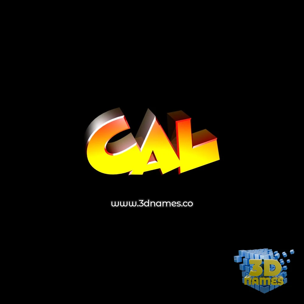 cal in Black Background style - 3D name wallpaper