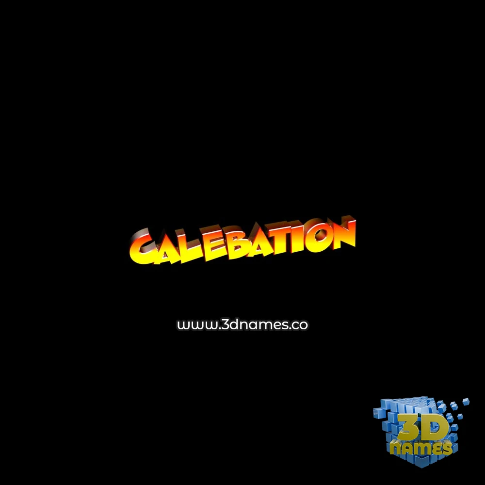 calebation in Black Background style - 3D name wallpaper