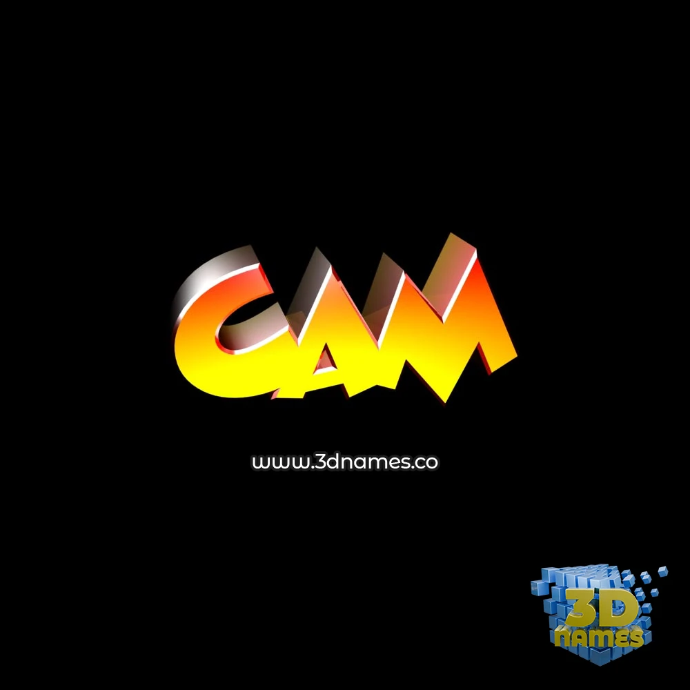 cam in Black Background style - 3D name wallpaper